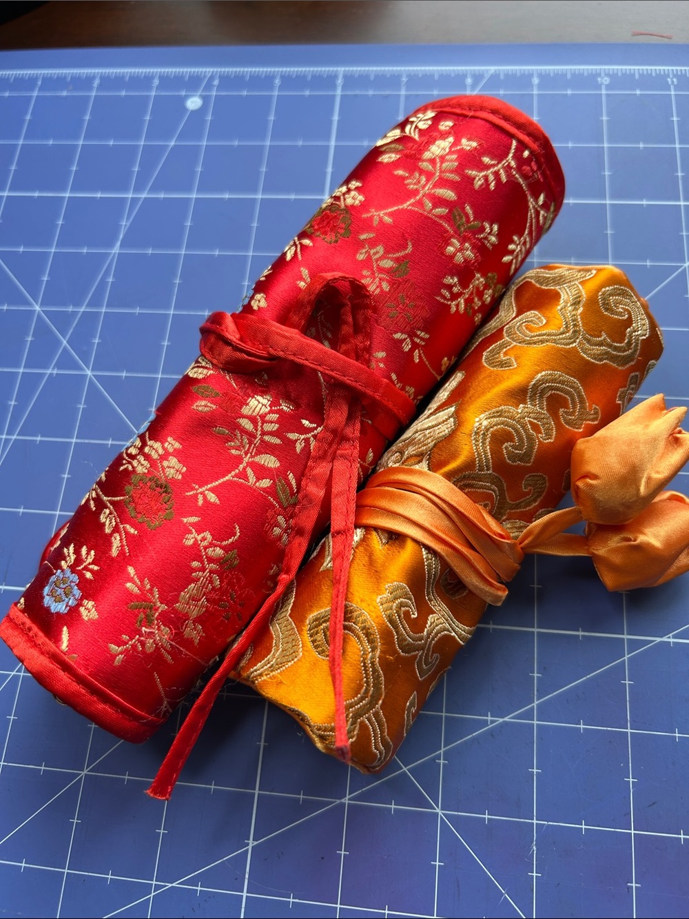2 Travelers jewelry roll red and Orange oriental vibe one price